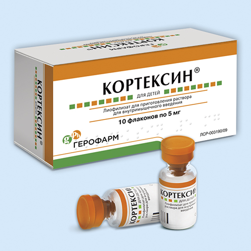 КОРТЕКСИН - лиофилизат д/пригот. р-ра д/в/м введения 5 мг: фл. 10 шт .
