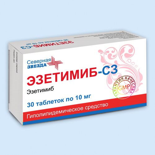 Список препаратов с ЭЗЕТИМИБ - активное вство EZETIMIBE в .